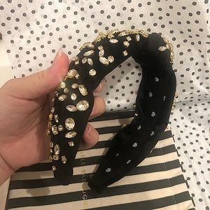 Lele Sadoughi black mixed crystal headband
